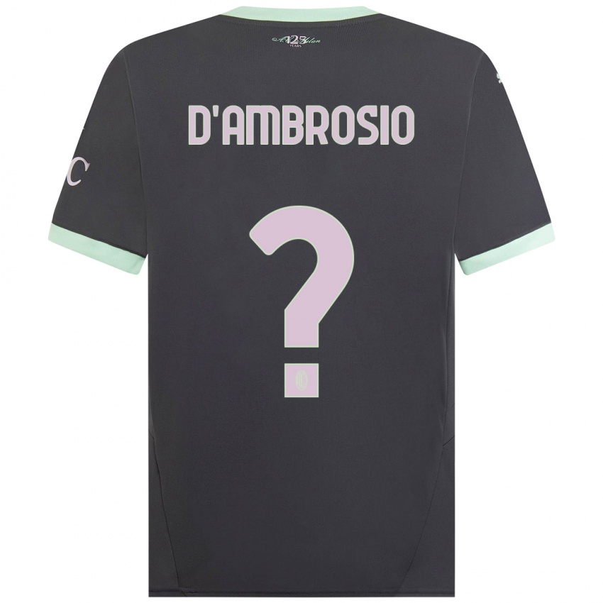 Mujer Camiseta Antonio D'ambrosio #0 Gris Equipación Tercera 2024/25 La Camisa