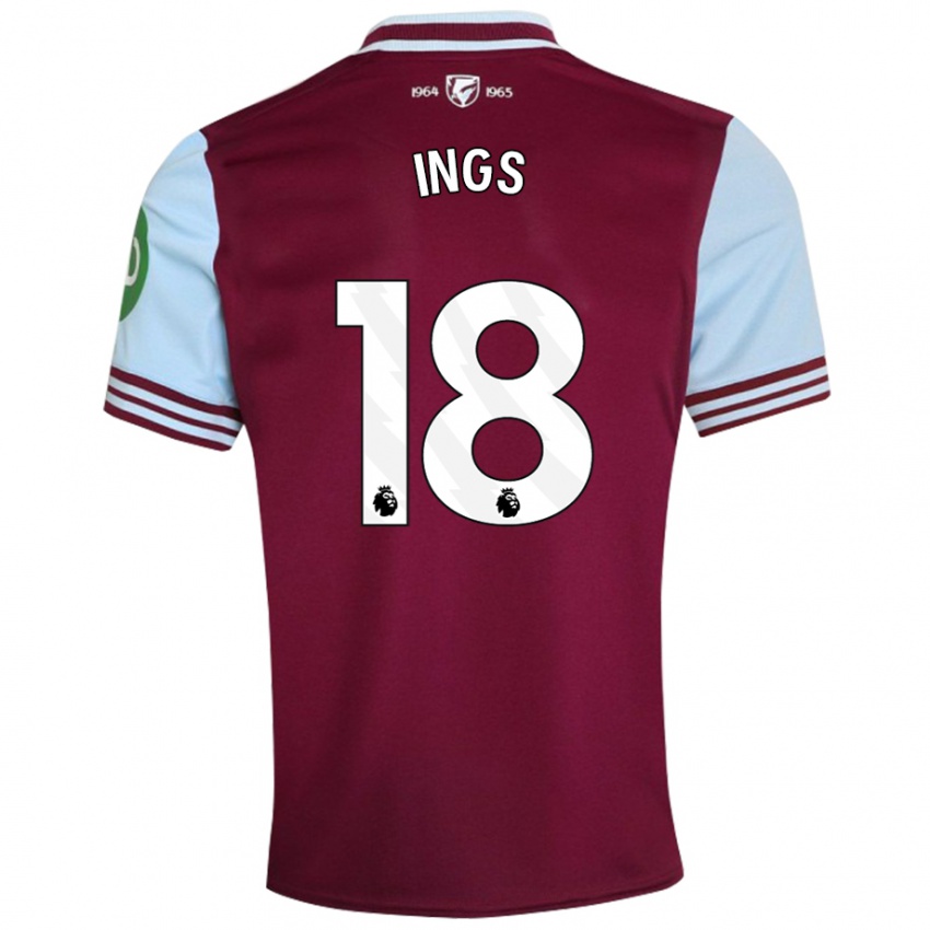 Niño Camiseta Danny Ings #18 Rojo Oscuro 1ª Equipación 2024/25 La Camisa