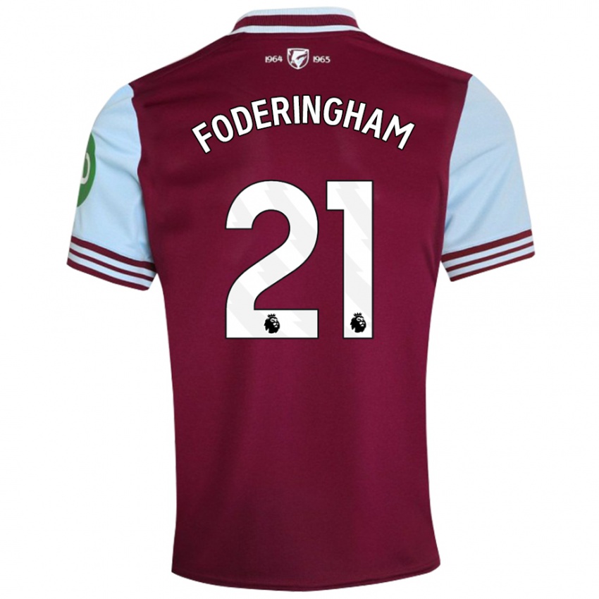 Niño Camiseta Wes Foderingham #21 Rojo Oscuro 1ª Equipación 2024/25 La Camisa