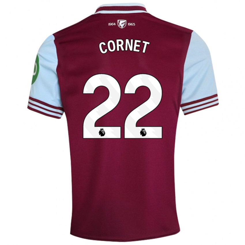 Niño Camiseta Maxwel Cornet #22 Rojo Oscuro 1ª Equipación 2024/25 La Camisa