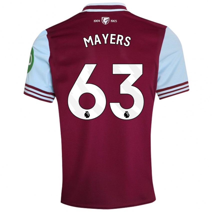 Niño Camiseta Ezra Mayers #63 Rojo Oscuro 1ª Equipación 2024/25 La Camisa