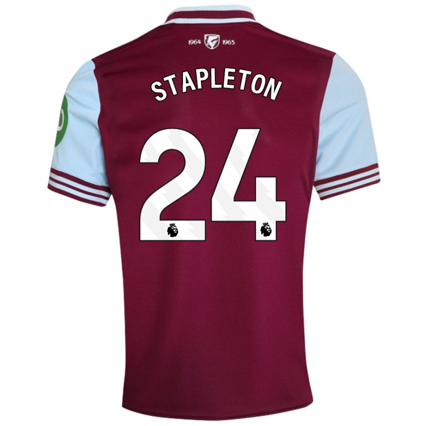 Niño Camiseta Jessie Stapleton #24 Rojo Oscuro 1ª Equipación 2024/25 La Camisa