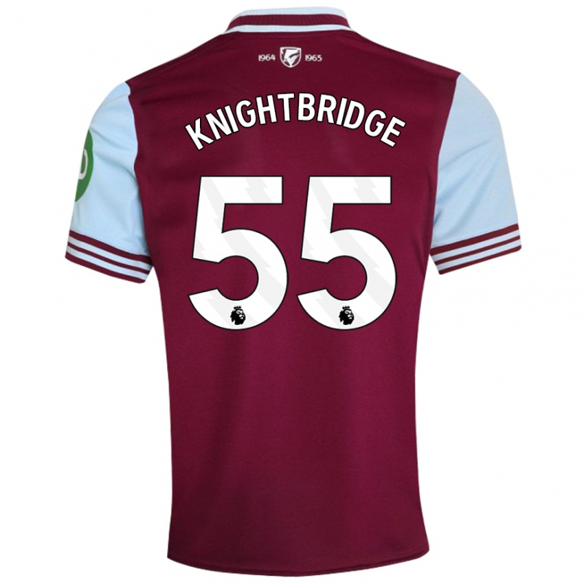 Niño Camiseta Jacob Knightbridge #55 Rojo Oscuro 1ª Equipación 2024/25 La Camisa