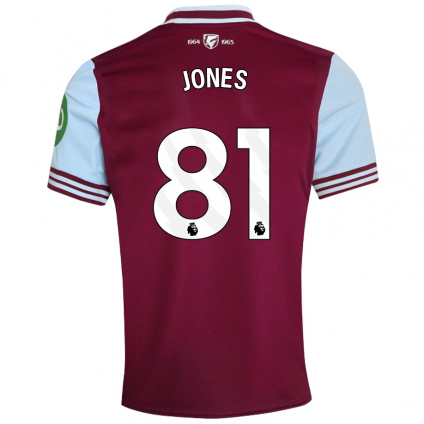 Niño Camiseta Liam Jones #81 Rojo Oscuro 1ª Equipación 2024/25 La Camisa