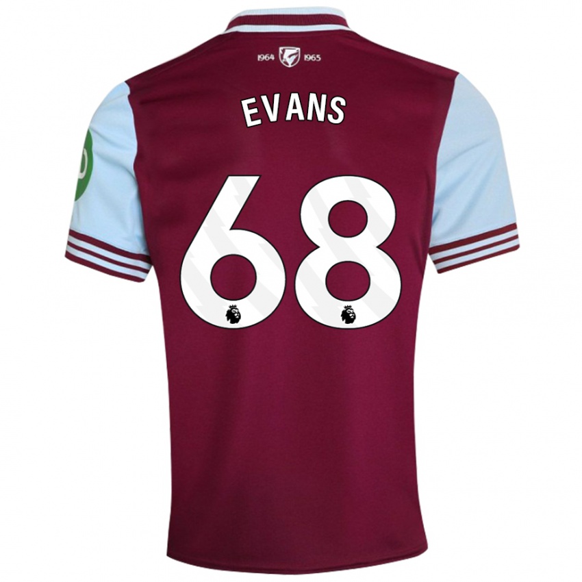 Niño Camiseta Isaac Evans #68 Rojo Oscuro 1ª Equipación 2024/25 La Camisa