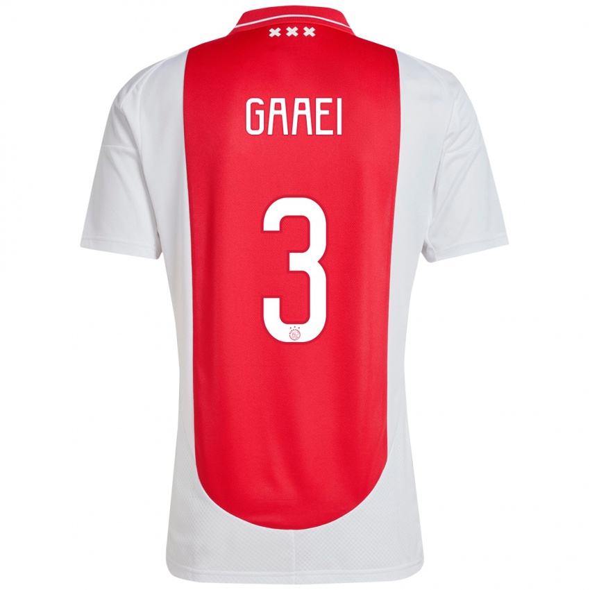 Niño Camiseta Anton Gaaei #3 Rojo Blanco 1ª Equipación 2024/25 La Camisa