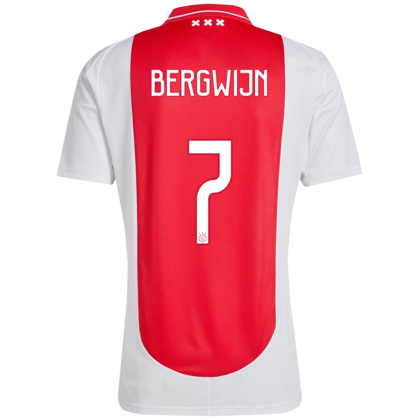 Niño Camiseta Steven Bergwijn #7 Rojo Blanco 1ª Equipación 2024/25 La Camisa