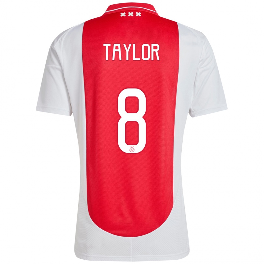 Niño Camiseta Kenneth Taylor #8 Rojo Blanco 1ª Equipación 2024/25 La Camisa