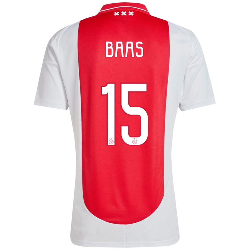 Niño Camiseta Youri Baas #15 Rojo Blanco 1ª Equipación 2024/25 La Camisa