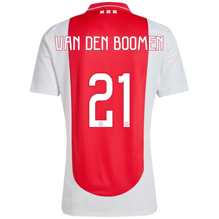 Niño Camiseta Branco Van Den Boomen #21 Rojo Blanco 1ª Equipación 2024/25 La Camisa