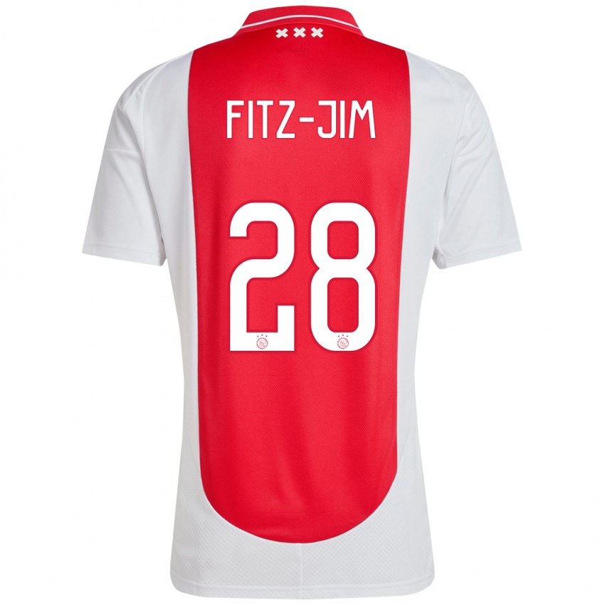 Niño Camiseta Kian Fitz-Jim #28 Rojo Blanco 1ª Equipación 2024/25 La Camisa