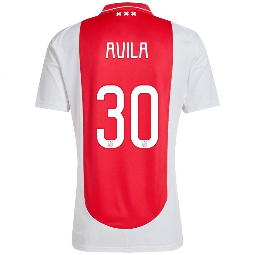 Niño Camiseta Gastón Ávila #30 Rojo Blanco 1ª Equipación 2024/25 La Camisa