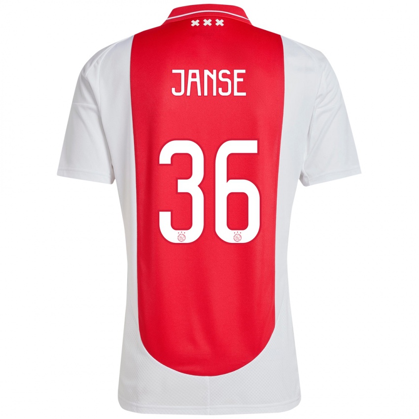 Niño Camiseta Dies Janse #36 Rojo Blanco 1ª Equipación 2024/25 La Camisa