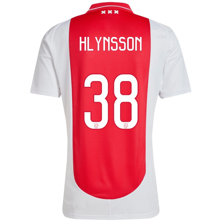 Niño Camiseta Kristian Hlynsson #38 Rojo Blanco 1ª Equipación 2024/25 La Camisa