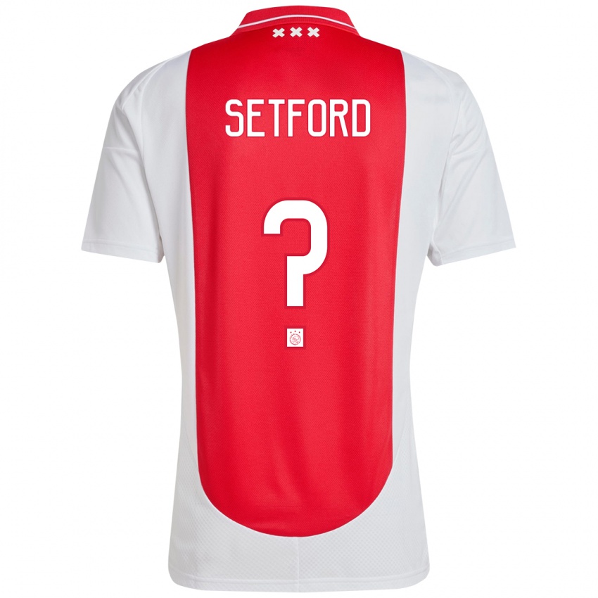 Niño Camiseta Charlie Setford #0 Rojo Blanco 1ª Equipación 2024/25 La Camisa