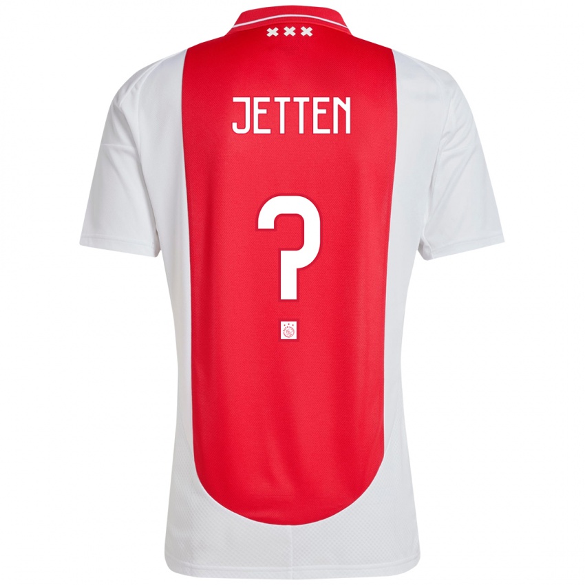 Niño Camiseta Lucas Jetten #0 Rojo Blanco 1ª Equipación 2024/25 La Camisa