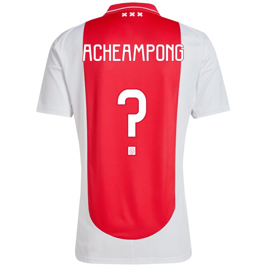 Niño Camiseta Levi Acheampong #0 Rojo Blanco 1ª Equipación 2024/25 La Camisa