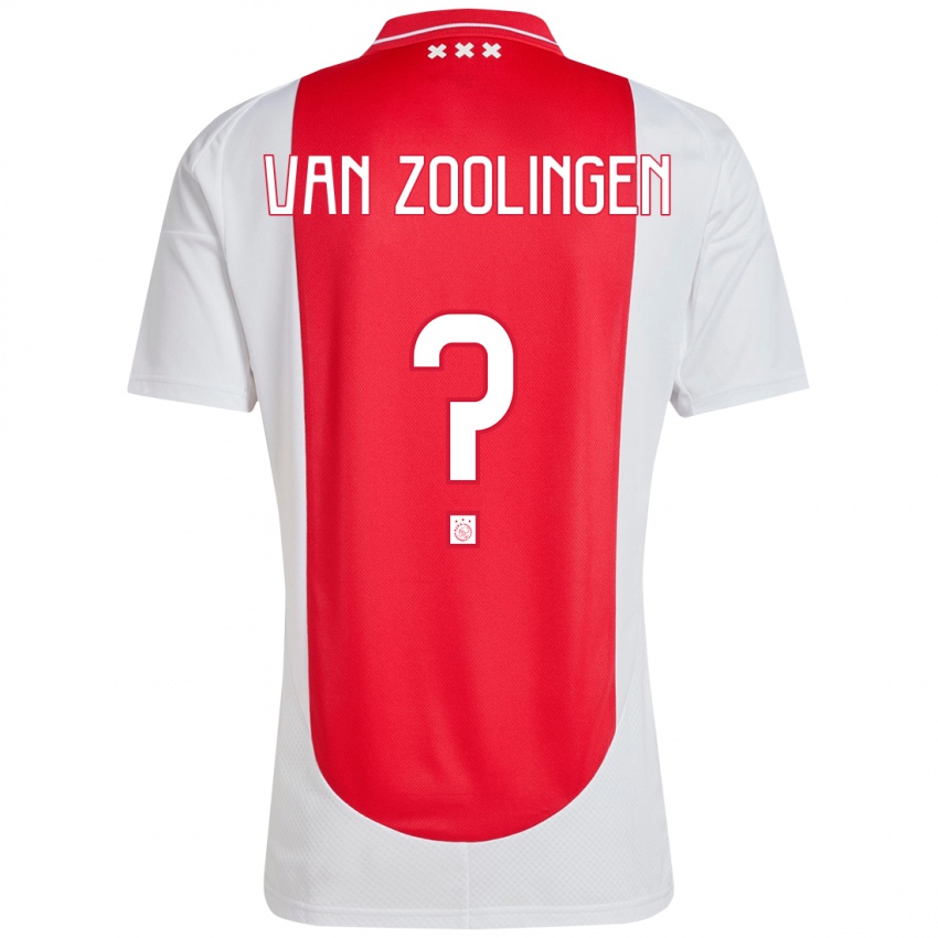 Niño Camiseta Glenn Van Zoolingen #0 Rojo Blanco 1ª Equipación 2024/25 La Camisa