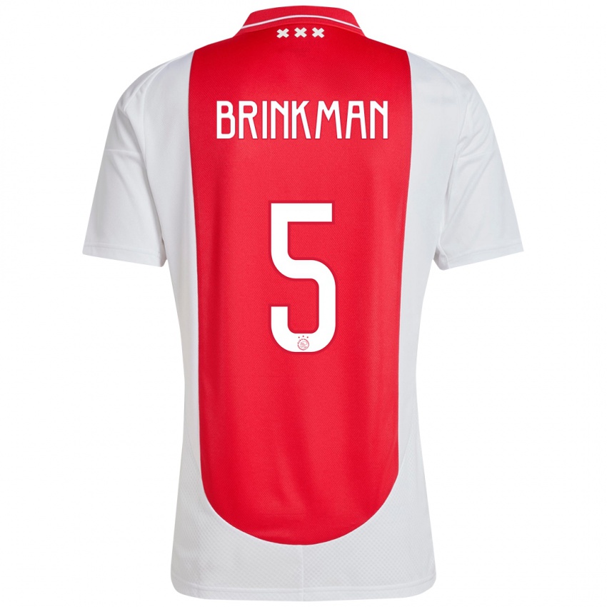 Niño Camiseta Tim Brinkman #5 Rojo Blanco 1ª Equipación 2024/25 La Camisa