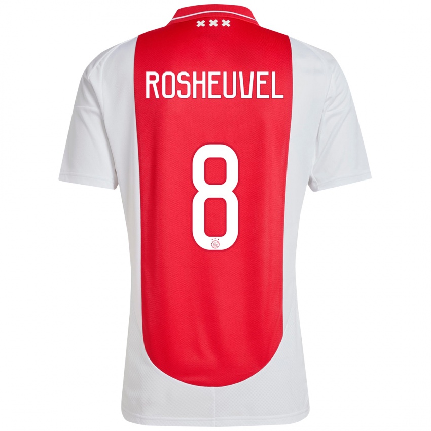 Niño Camiseta Darren Rosheuvel #8 Rojo Blanco 1ª Equipación 2024/25 La Camisa