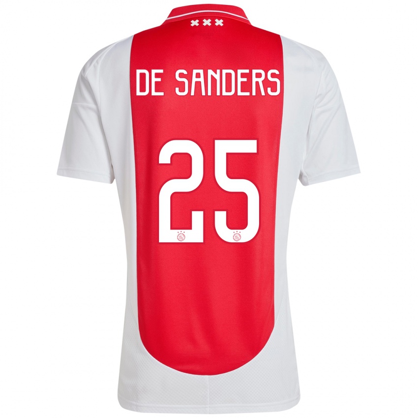 Niño Camiseta Kay-Lee De Sanders #25 Rojo Blanco 1ª Equipación 2024/25 La Camisa