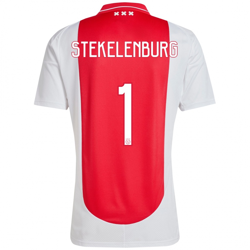 Niño Camiseta Maarten Stekelenburg #1 Rojo Blanco 1ª Equipación 2024/25 La Camisa