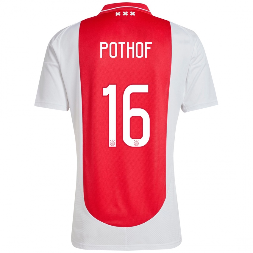 Niño Camiseta Isa Pothof #16 Rojo Blanco 1ª Equipación 2024/25 La Camisa