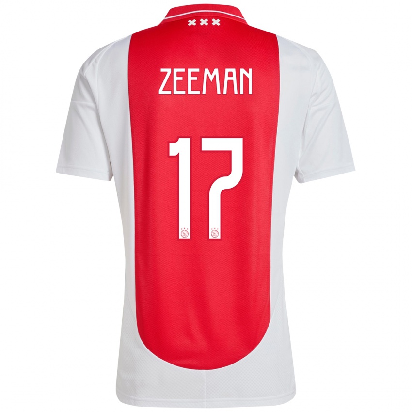 Niño Camiseta Kelly Zeeman #17 Rojo Blanco 1ª Equipación 2024/25 La Camisa