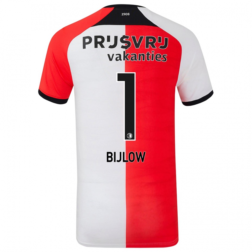 Niño Camiseta Justin Bijlow #1 Rojo Blanco 1ª Equipación 2024/25 La Camisa