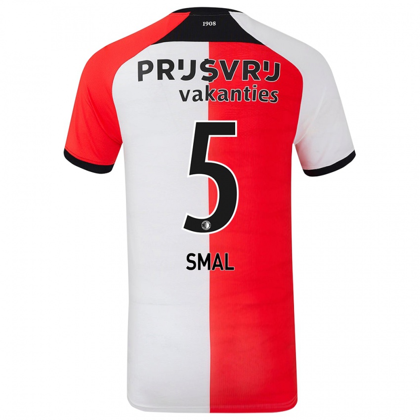 Niño Camiseta Gijs Smal #5 Rojo Blanco 1ª Equipación 2024/25 La Camisa