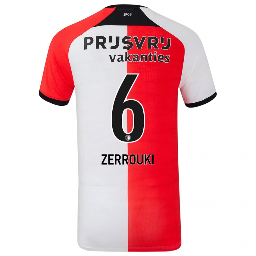 Niño Camiseta Ramiz Zerrouki #6 Rojo Blanco 1ª Equipación 2024/25 La Camisa