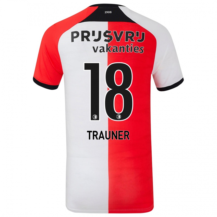 Niño Camiseta Gernot Trauner #18 Rojo Blanco 1ª Equipación 2024/25 La Camisa