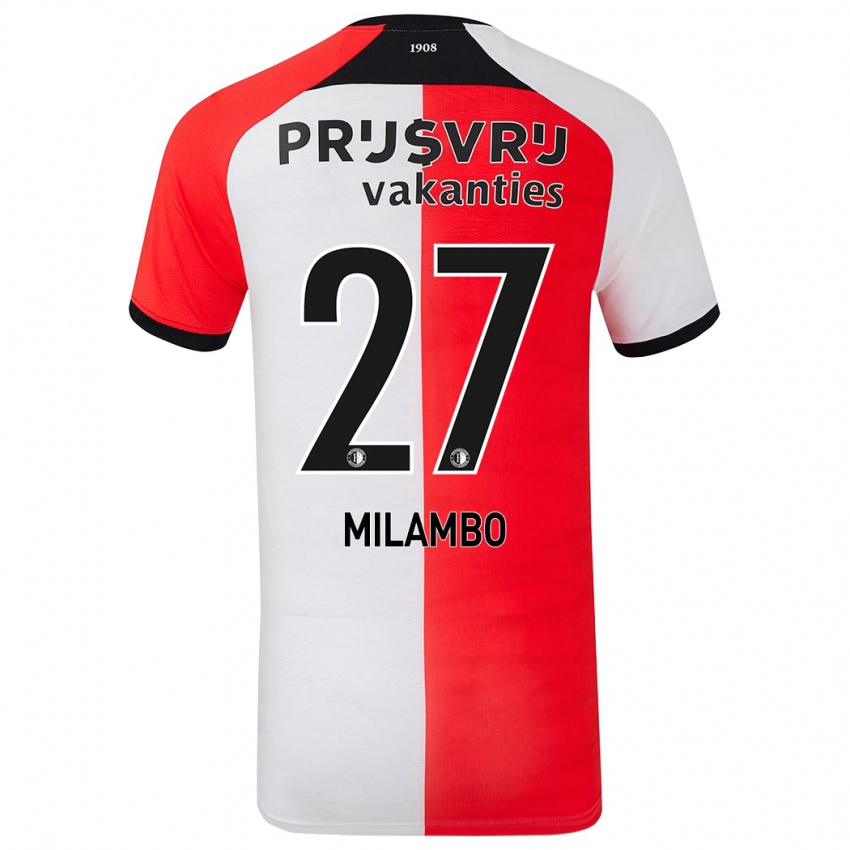 Niño Camiseta Antoni Milambo #27 Rojo Blanco 1ª Equipación 2024/25 La Camisa