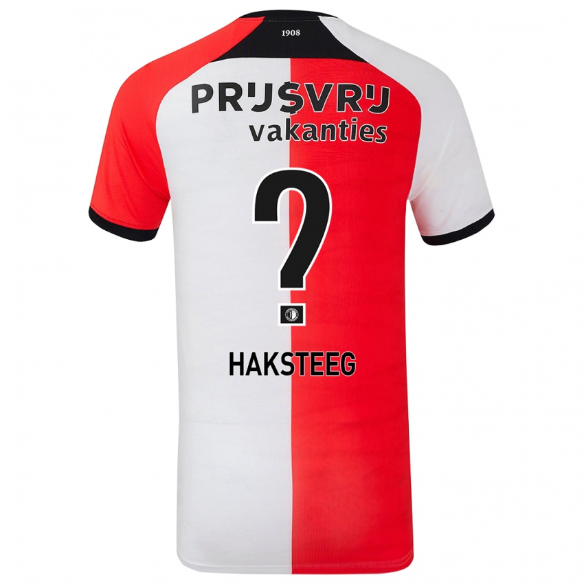 Niño Camiseta Tim Haksteeg #0 Rojo Blanco 1ª Equipación 2024/25 La Camisa