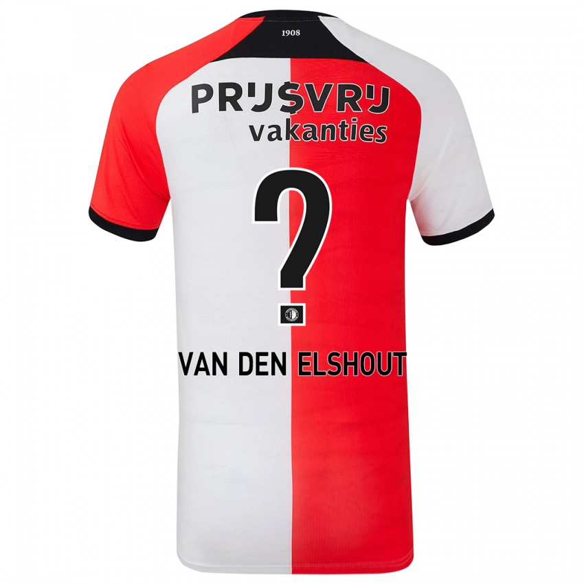 Niño Camiseta Tobias Van Den Elshout #0 Rojo Blanco 1ª Equipación 2024/25 La Camisa