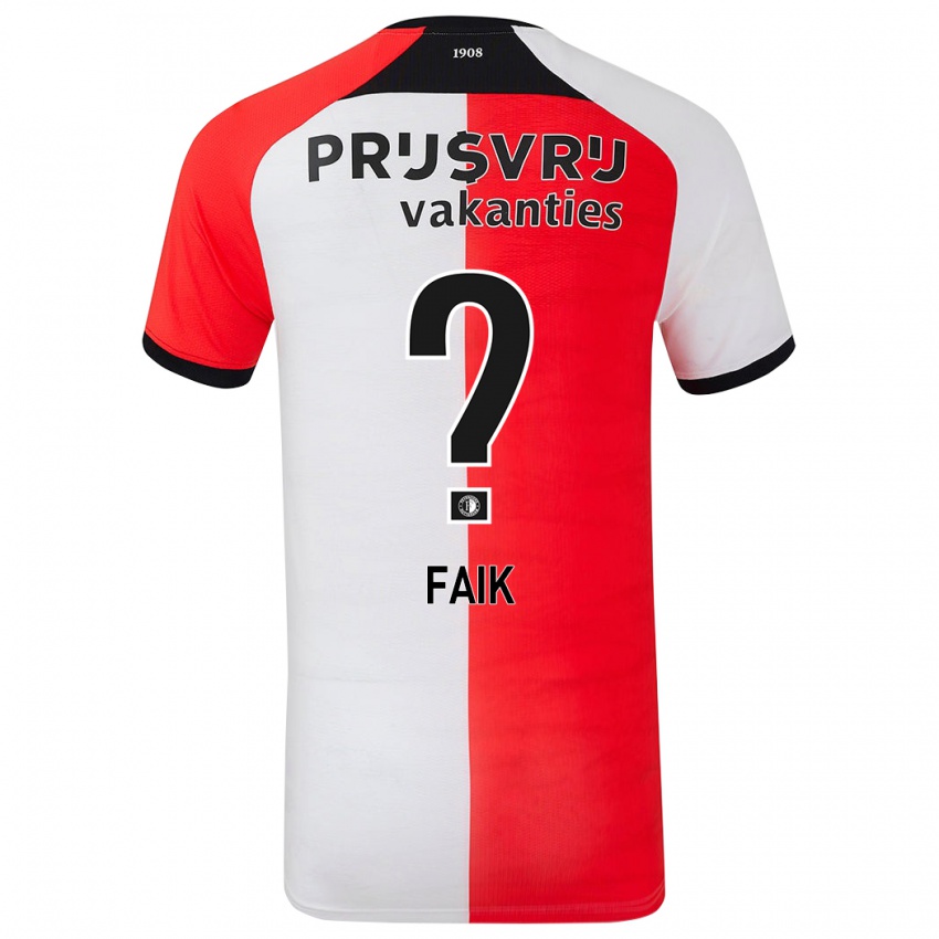 Niño Camiseta Ibrahim Faik #0 Rojo Blanco 1ª Equipación 2024/25 La Camisa