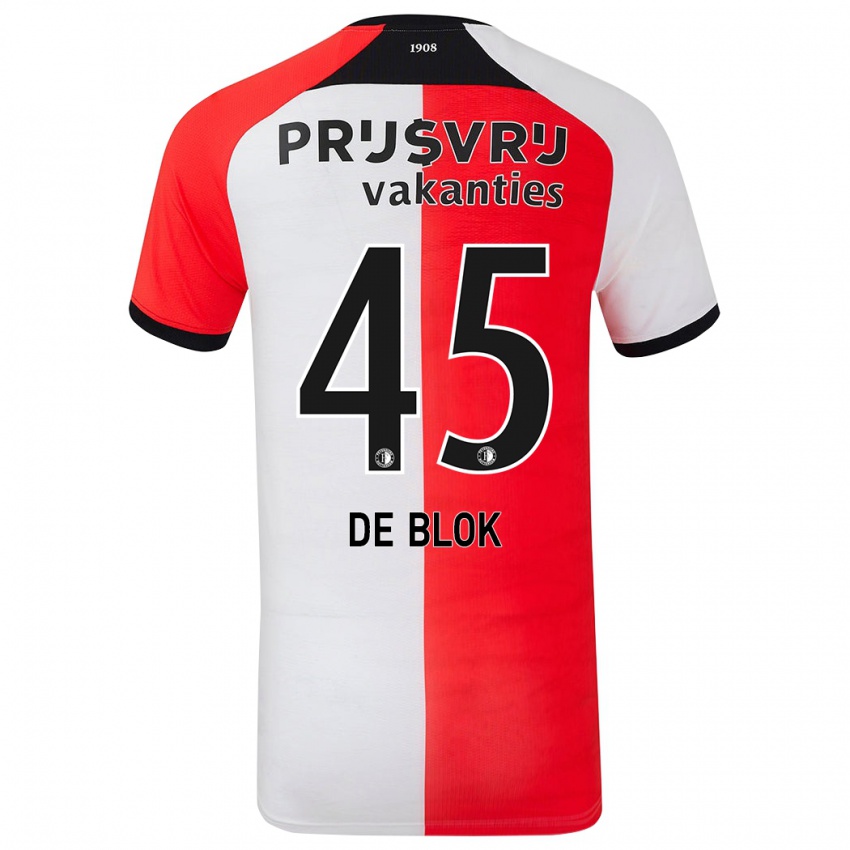 Niño Camiseta Lars De Blok #45 Rojo Blanco 1ª Equipación 2024/25 La Camisa