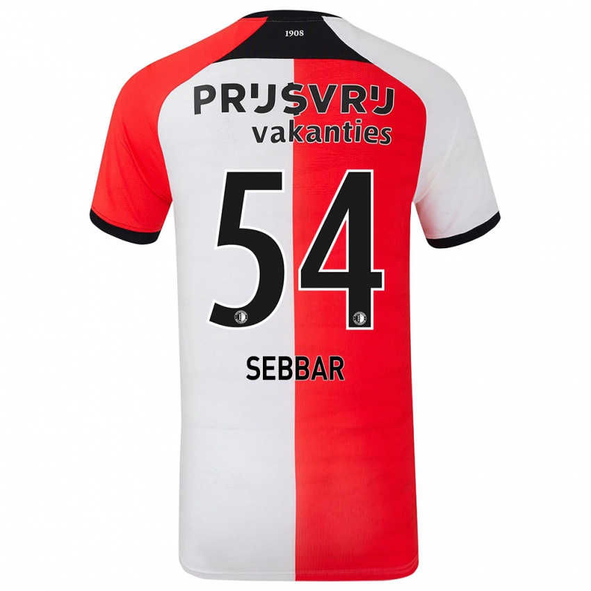 Niño Camiseta Marouane Sebbar #54 Rojo Blanco 1ª Equipación 2024/25 La Camisa