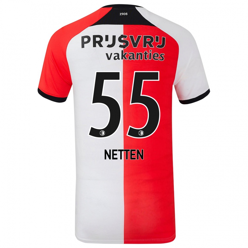 Niño Camiseta Luc Netten #55 Rojo Blanco 1ª Equipación 2024/25 La Camisa