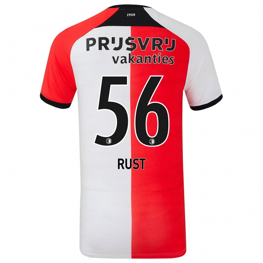 Niño Camiseta Fabiano Rust #56 Rojo Blanco 1ª Equipación 2024/25 La Camisa