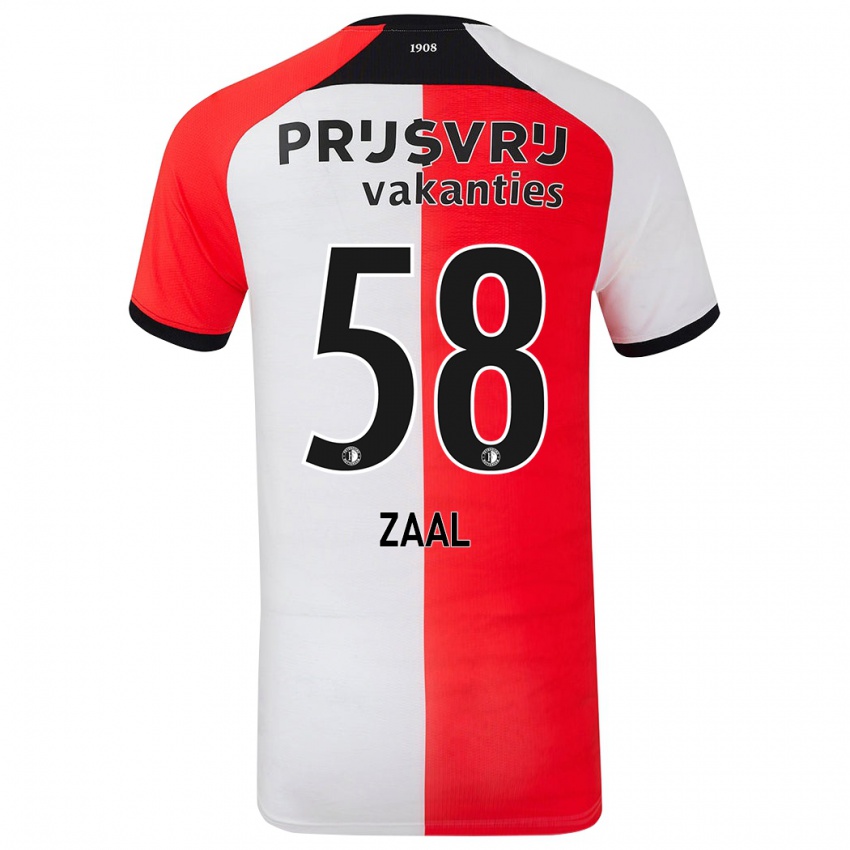 Niño Camiseta Timo Zaal #58 Rojo Blanco 1ª Equipación 2024/25 La Camisa