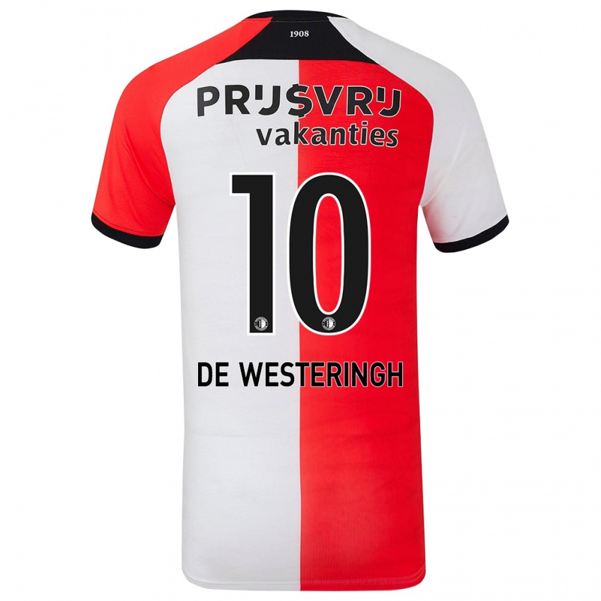 Niño Camiseta Kirsten Van De Westeringh #10 Rojo Blanco 1ª Equipación 2024/25 La Camisa