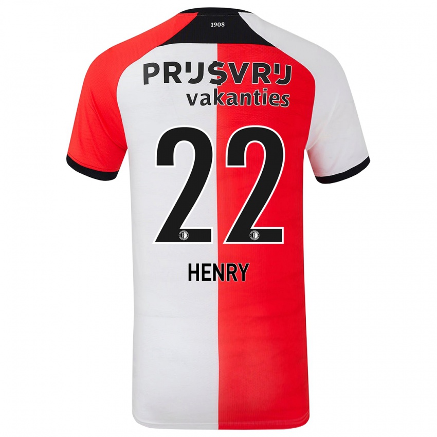 Niño Camiseta Ziva Henry #22 Rojo Blanco 1ª Equipación 2024/25 La Camisa