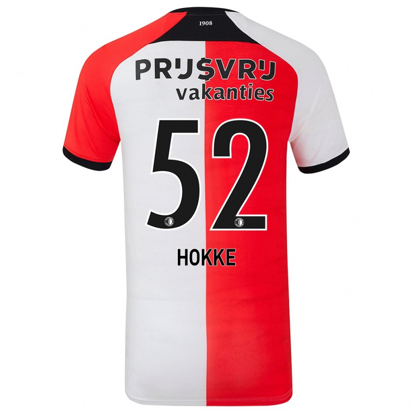 Niño Camiseta Milan Hokke #52 Rojo Blanco 1ª Equipación 2024/25 La Camisa