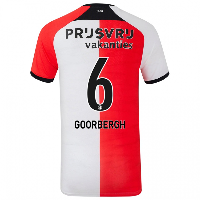 Niño Camiseta Cheyenne Van Den Goorbergh #6 Rojo Blanco 1ª Equipación 2024/25 La Camisa