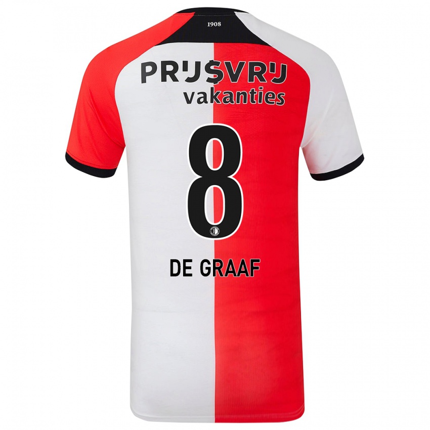 Niño Camiseta Esmee De Graaf #8 Rojo Blanco 1ª Equipación 2024/25 La Camisa