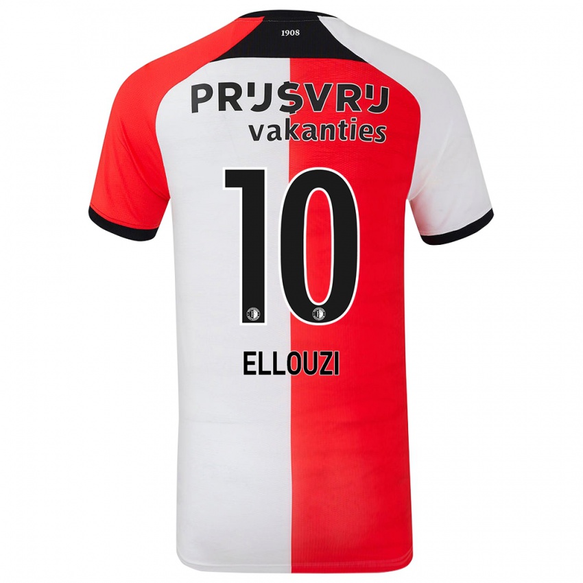 Niño Camiseta Sabrine Ellouzi #10 Rojo Blanco 1ª Equipación 2024/25 La Camisa