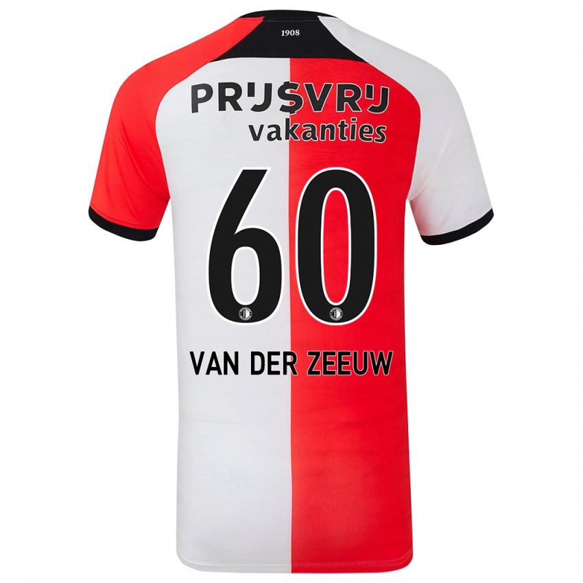 Niño Camiseta Twan Van Der Zeeuw #60 Rojo Blanco 1ª Equipación 2024/25 La Camisa