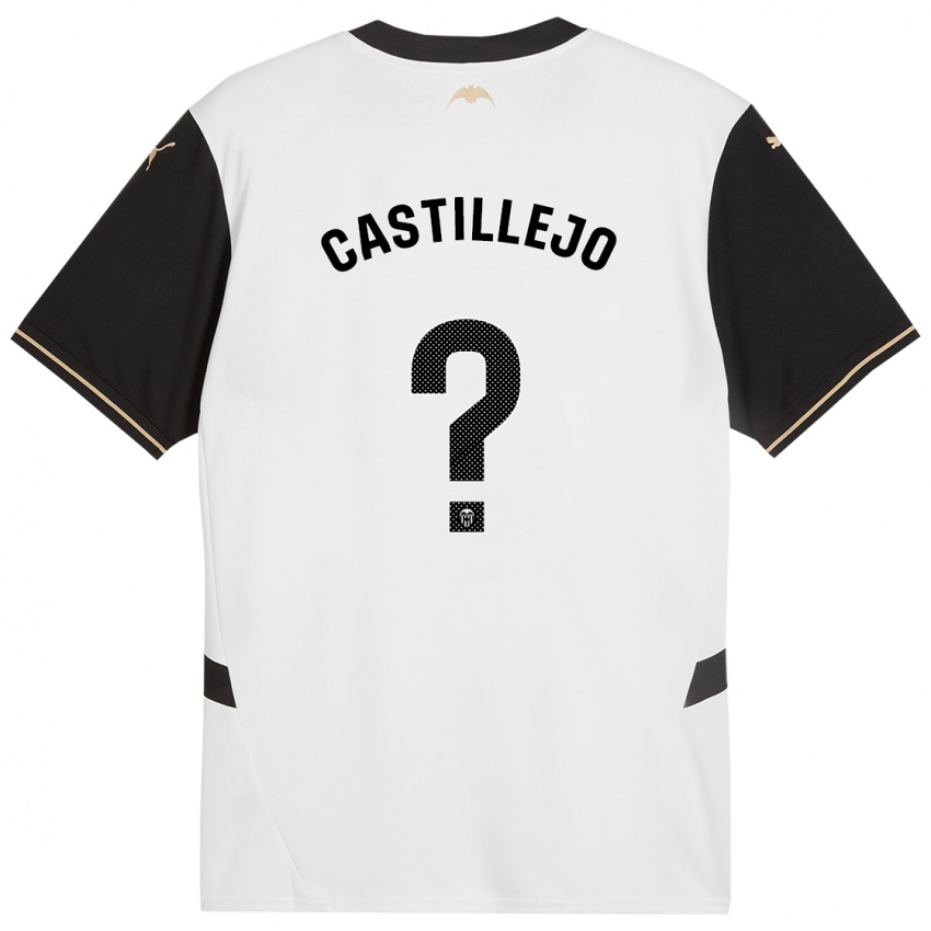 Niño Camiseta Samu Castillejo #0 Blanco Negro 1ª Equipación 2024/25 La Camisa