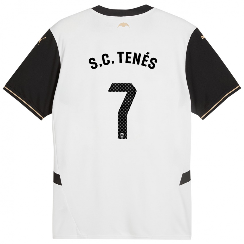 Niño Camiseta Sergi Canós #7 Blanco Negro 1ª Equipación 2024/25 La Camisa